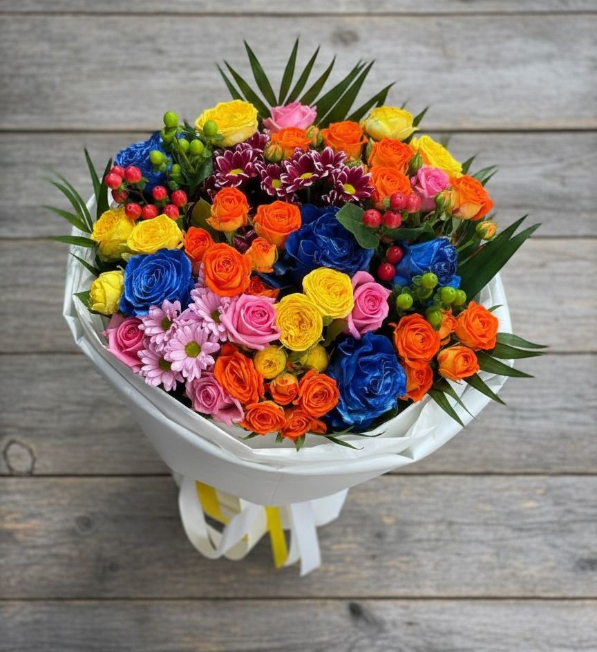 Букет цветов из: Розы и Хризантемы в Люберцах