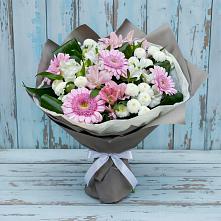 Букет цветов из:  Герберы, Альстромерии и Хризантемы #REPLACE_PRED# Люберцах