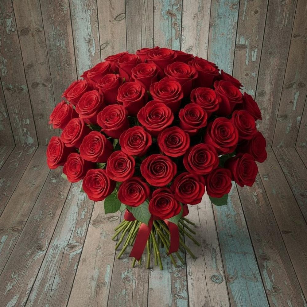 Букет 55 Красных роз Фридом в Люберцах
