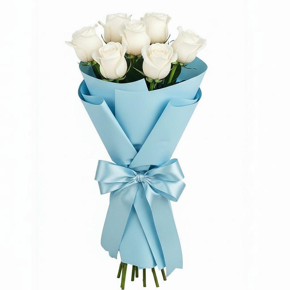 Букет 7 белых роз Проуд в Люберцах