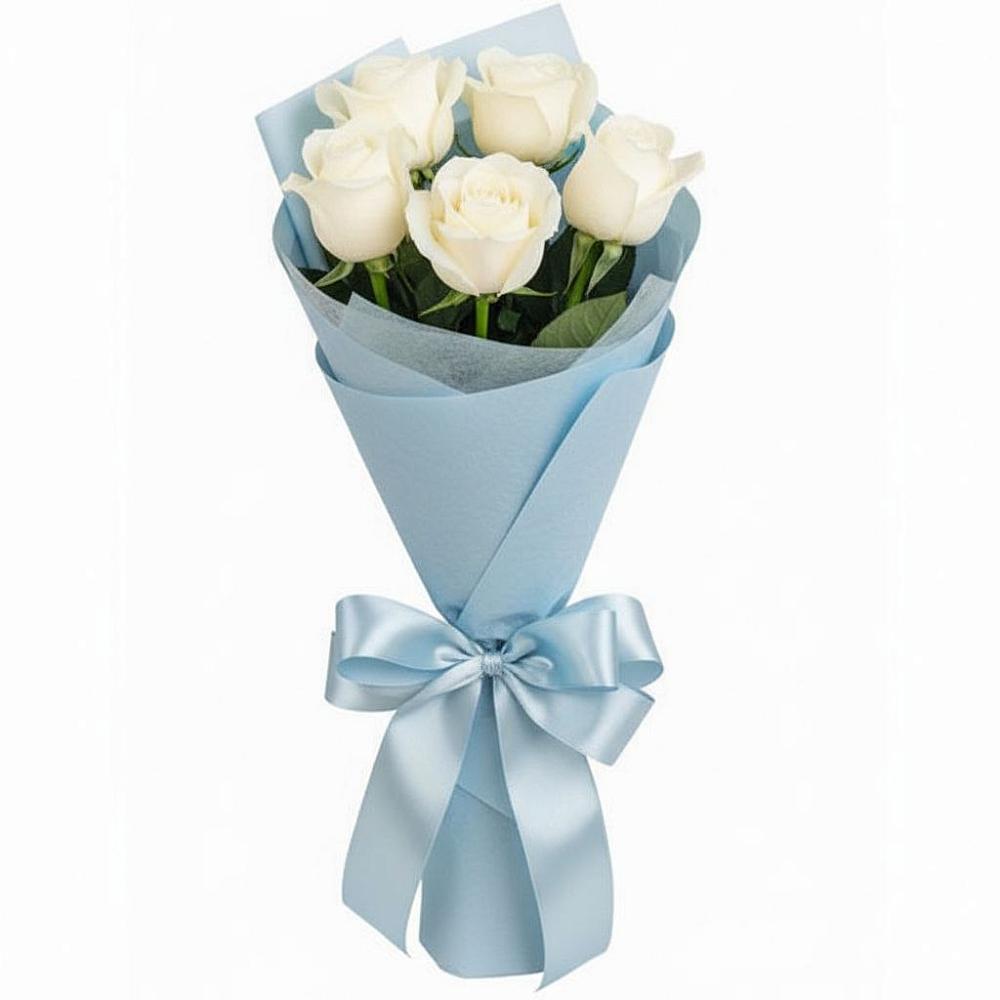 Букет 5 Белых роз Проуд в Люберцах