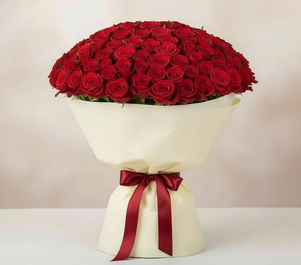 Букет 101 Красная роза Милано в Люберцах
