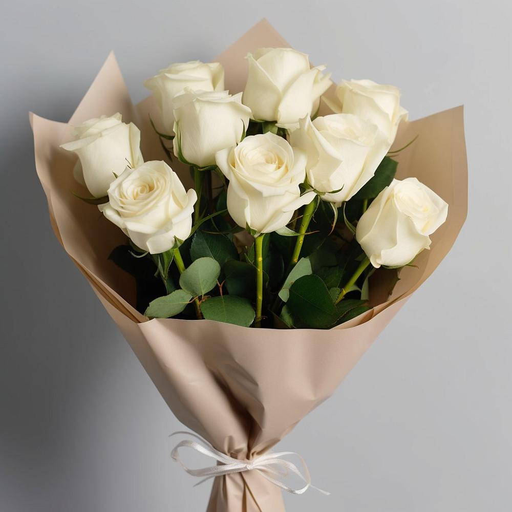 Букет 9 Белых роз Эдлесс Лав в Люберцах