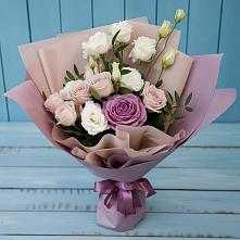Букет цветов из:  Розы и Лизиантусы в Люберцах
