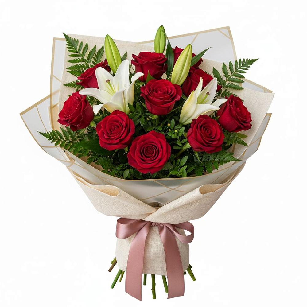 Букет цветов из: Лилии и Розы в Люберцах