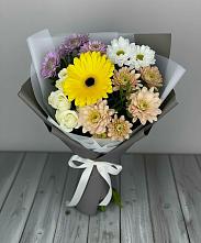 Букет цветов из:  Розы, Герберы и Хризантемы в Люберцах