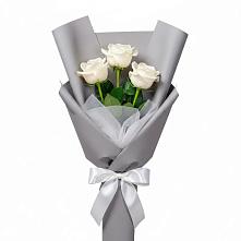 Букет 3 белые розы в Люберцах