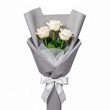 Букет 3 белые розы в Люберцах
