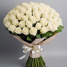 Букет 101 беля роза Белоснежка в Люберцах