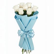 Букет 7 белых роз Проуд в Люберцах