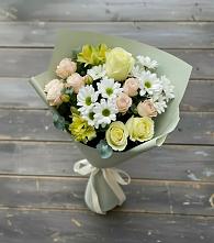 Букет цветов из:  Альстромерии, Розы и Хризантемы в Люберцах