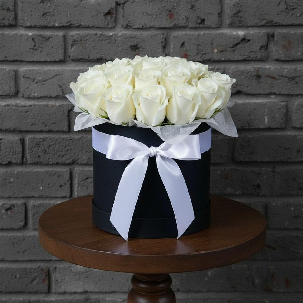 Цветочная композиция из Розы в шляпной коробке в Люберцах